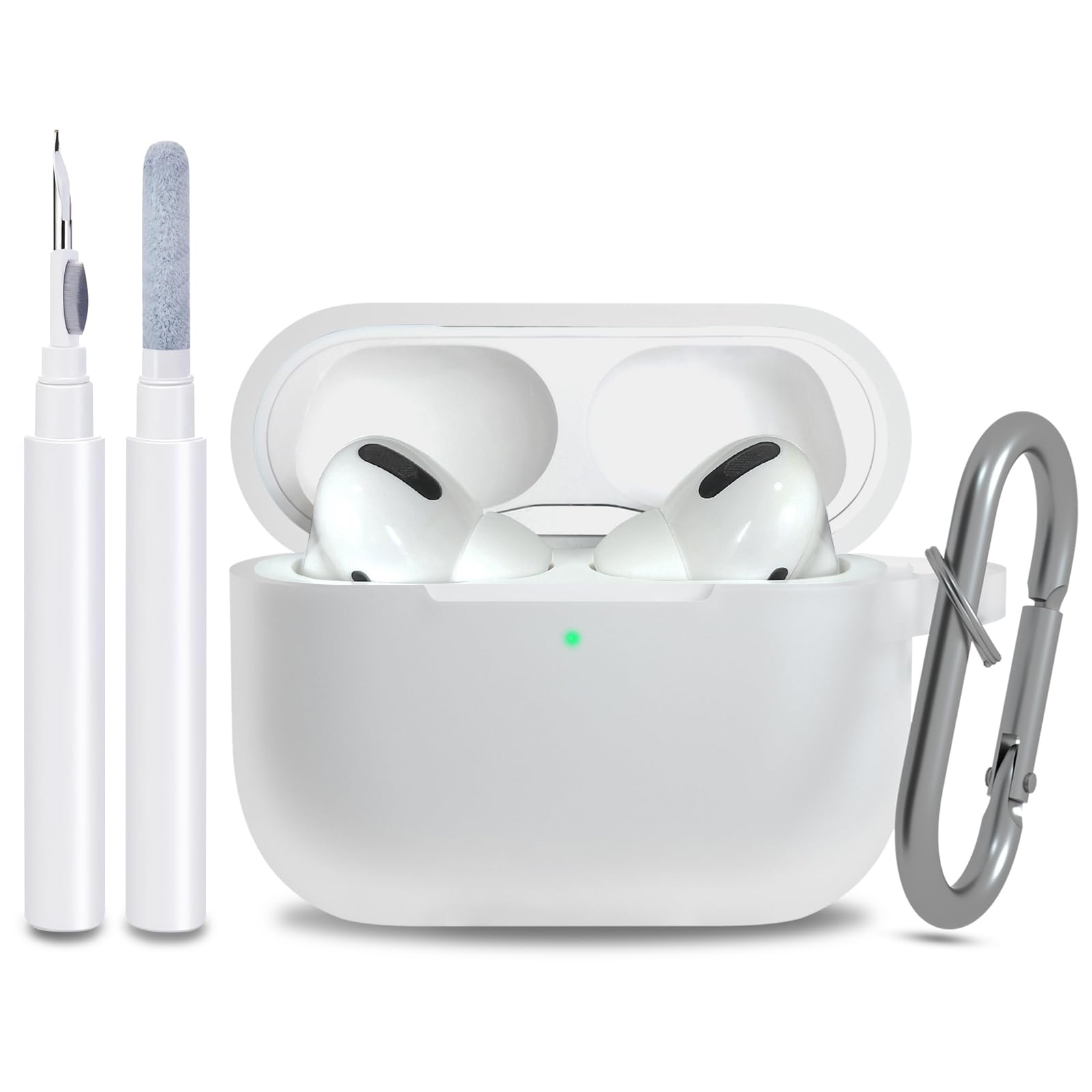 for AirPods Pro 2nd 1st Generation Case Cover with Keychain, Protective Soft Silicone Skin Accessories for Apple AirPods Pro Charging Case 2023/2022/2019, Front LED Visible, Clear