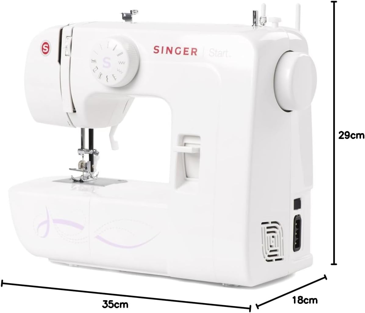 Singer Start 1306 Macchina da Cucire Meccanica | Bundle con Borsa Originale SVP | Macchina da Cucire Singer Economica per Principianti | 6 Punti di Cucitura, Leggera e Compatta