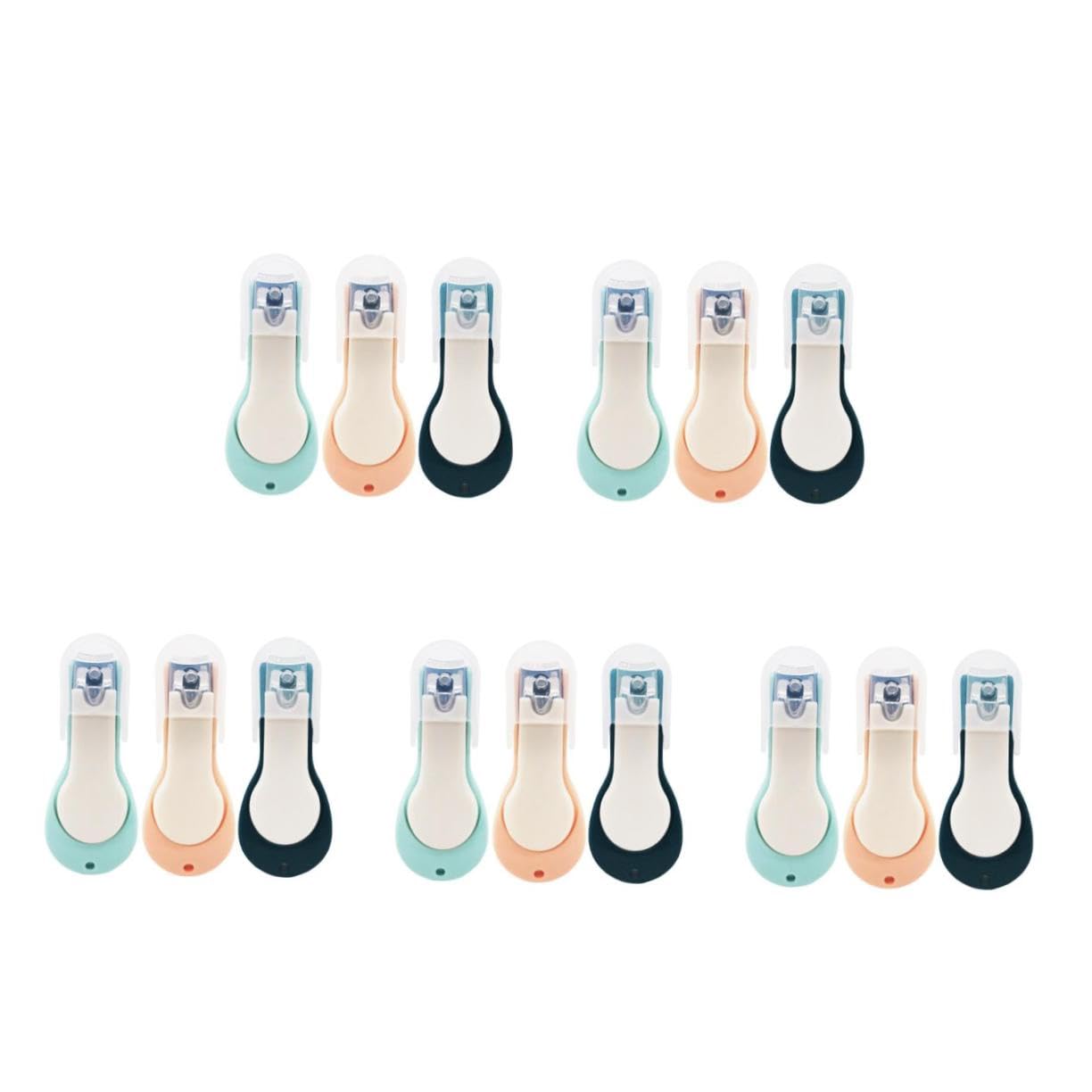 VANZACK 15 Stck. Teiliges Nagelknipser mit Silikonhülle Sicherer Nageltrimmer für Neugeborene und Kleinkinder Ergonomisch Gebogen Leicht Kompakt zur Präzisen Fingernagelpflege und