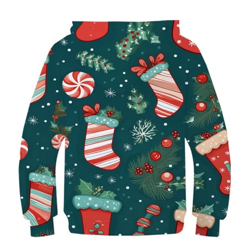 Pull de Noël 3D pour enfant le cadeau idéal avec capuche et poches - 2