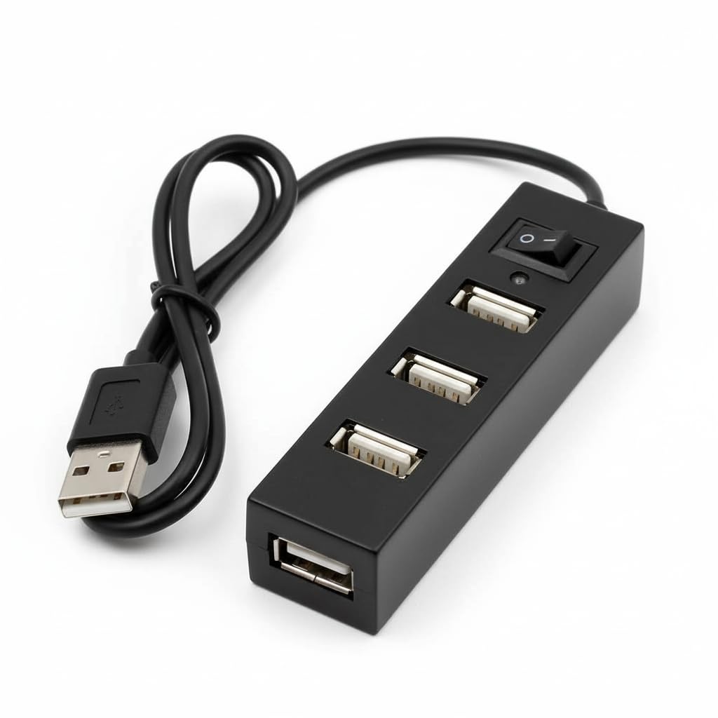 Red Champion Hi Speed 4 USB 3.0 Port Hub Compatible With Android/Windows/Mac OS Devices - 4-Port USB Hub with Switches Extension Super Speed Portable for Laptop/Notebook/PC/Mobiles/Tablets/All Computers, Gaming (4 Port with Switch)-picture-31