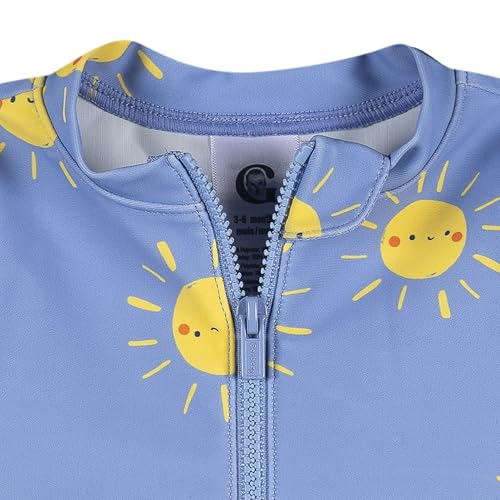 Image of Gerber Baby Girls' Toddler Long Sleeve One Piece Rashguard Swimsuit