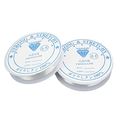 SENZEAL Diamètre 2x0.8mm Ligne élastique en Nylon Clair Fil de Nylon pour Le Tissage de Perle de Bijoux 8M