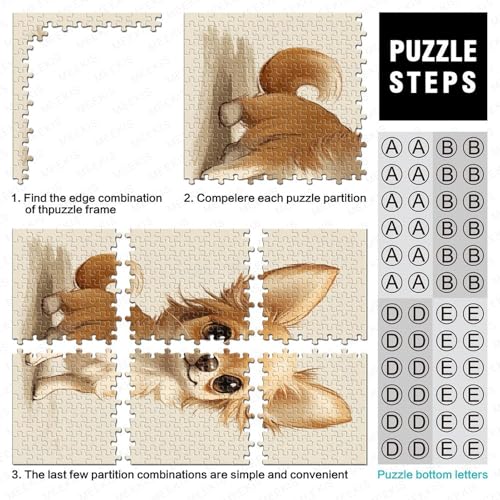 Puzzle de Chihuahua de 1000 piezas para adultos, un desafío educativo de 70x50 cm 5