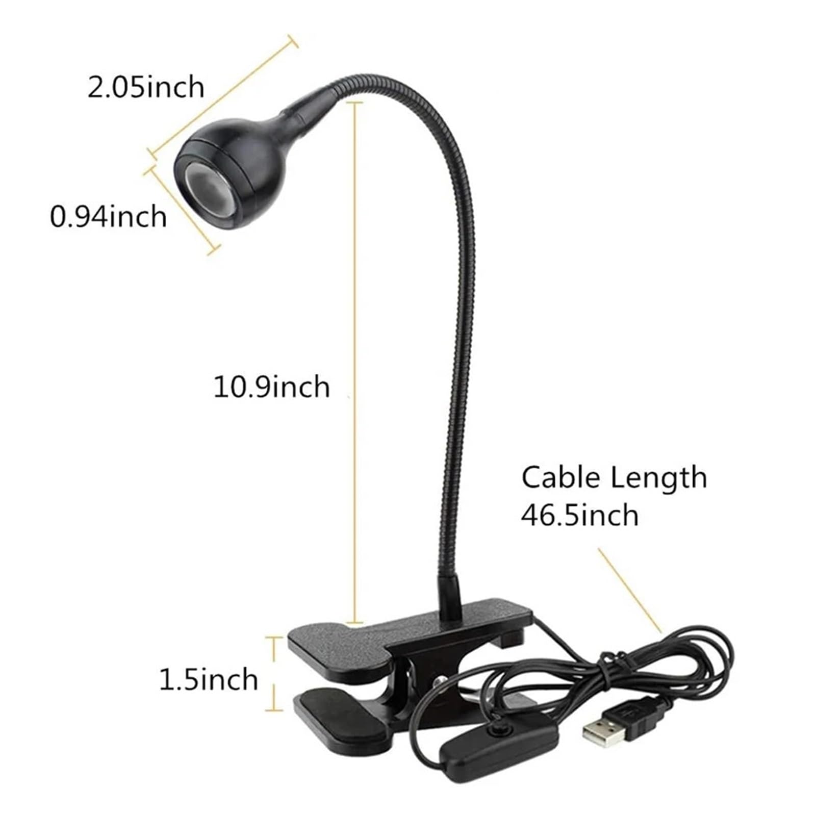 FAXIOAWA Lampada polimerizzante per Gel UV, Luce LED UV da 395 NM con Morsetto a Collo di Cigno USB 3W Luce Nera UV per polimerizzazione UV Blacklight Poster Gel per Unghie Vernice Fluorescente