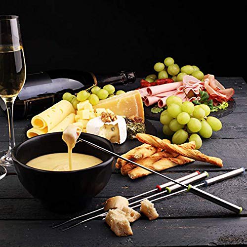 Foto von Edelstahl Fonduegabeln Käsefondue Fonduegabeln Spülmaschinenfest Fonduegabeln Spieße Fondue Grif Gabel Hitzebeständigem Grif Küche Fonduegabeln Gelten für Schokoladefondue Käsefondue Obst 18 Stück