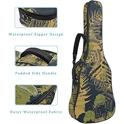 Housse de guitare imperméable en tissu Oxford avec bandoulière réglable Motif fougère et feuilles d’automne - Les Beatles, Paul McCartney, John Lennon, RIngo Starr, George Harrison Housse de guitare imperméable en tissu Oxford avec bandoulière réglable Motif fougère et feuilles d'automne – Image 4