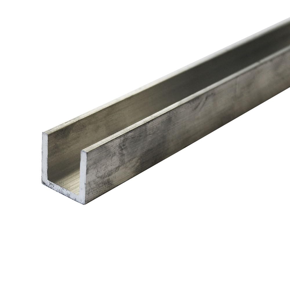 The Mesh Company Grey 1" X 1" Aluminium U-Channel Trim X 1/8" Wall - Aluminium Channel U Profile (1000Mm (100Cm) Length)