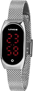 Relógio lince feminino ref: ldm4641l pxsx digital led prateado