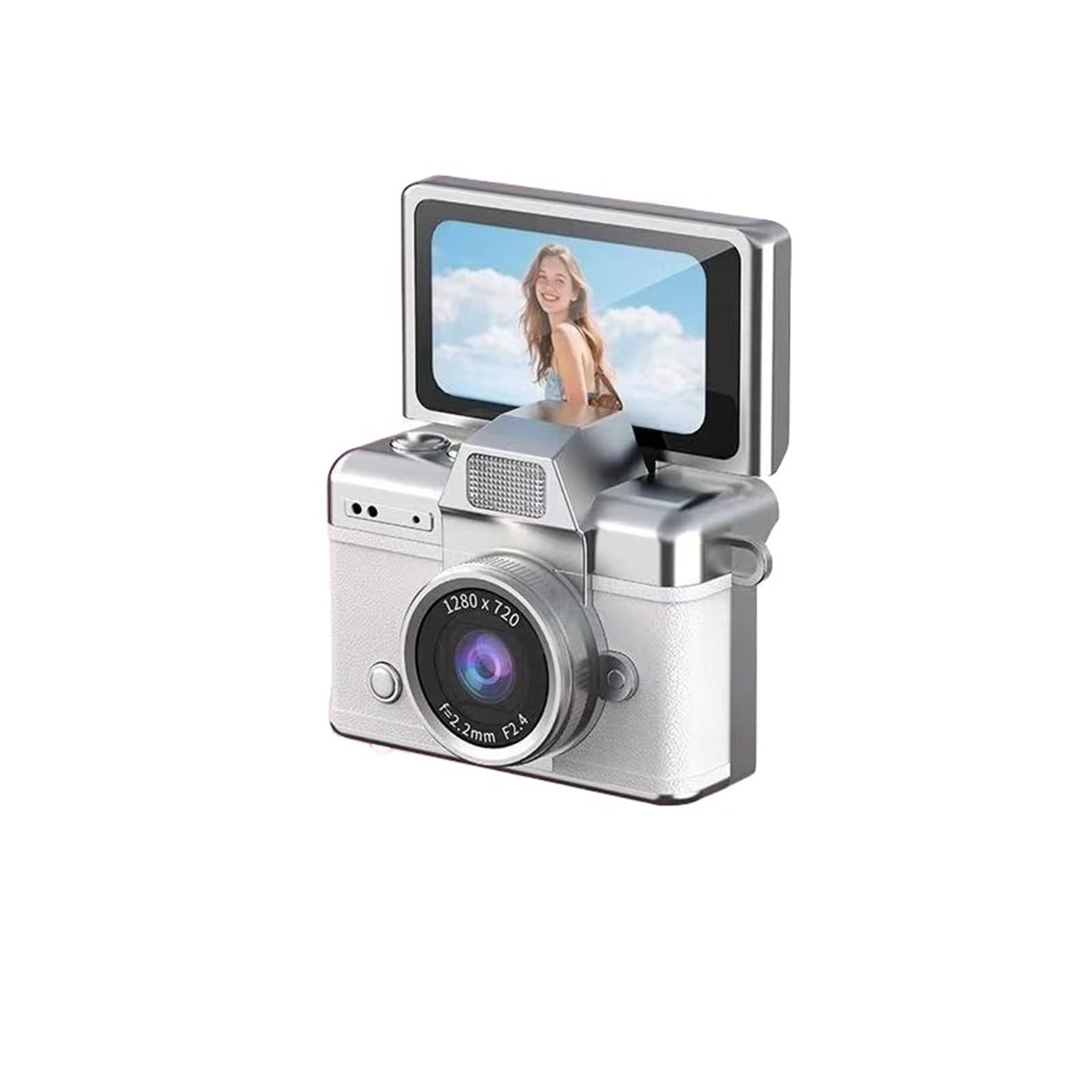 Retro Style Mini CCD Camera with Flip Screen & Neck Strap, Portable Sports Camera for Outdoor Travel Vlogging Photography Gift-image-31