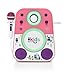 Singing Machine Kids Mood LED Glowing Bluetooth Sing-Along Speaker with Wired Youth Microphone Doubles as a Night Light, Pink/Purple, (SMK250PP)