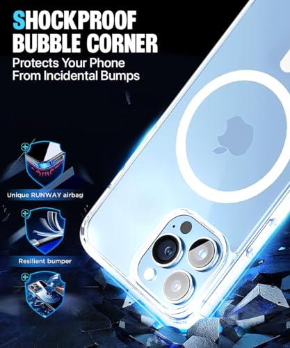 Image of WOW IMAGINE Ultra-Hybrid Back Case Cover for iPhone 13 Pro | Compatible with MagSafe | Drop and Camera Protection | Shock Proof Crystal Clear Mobile Back Case (PC+TPU, Transparent)
