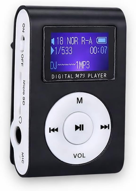 (𝟏𝟓 𝐘𝐞𝐚𝐫𝐬 𝐖𝐚𝐫𝐫𝐚𝐧𝐭𝐲) Mini Digital MP3 Player with LCD Screen | Portable Music Player, Clip Design, USB Charging & Wired Earphone Support for Walking, Gym & Travel