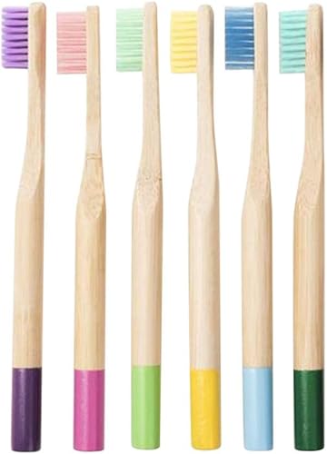 Miniatura 1 de Healifty cepillo de dientes de bambú ecológico suave para niños 6 unidades