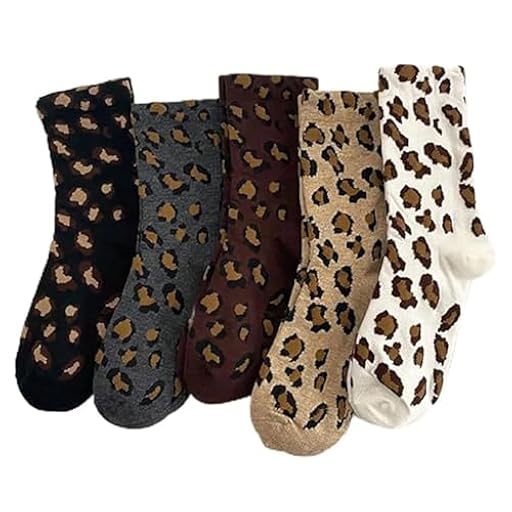 Muorruo 5 pares de calcetines térmicos para mujer, calcetines cómodos de algodón con estampado de leopardo, cálidos y neutrales para mujer, calcetines para el día a día, hogar, senderismo | Ya disponible en tu tienda friki favorita! En mundofriki.es!