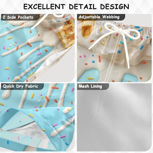 Ice Cream Boys' Swim Trunks Quick-Dry Fabric Lightweight & Breathable for Beach Pool3