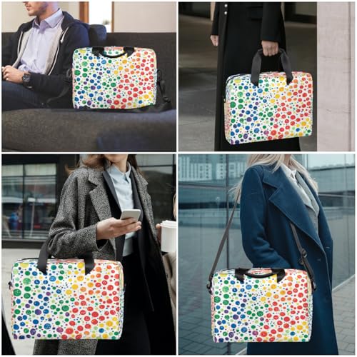 Maletín para laptop 15.6-16 pulg con diseño a puntos coloridos miniatura 2