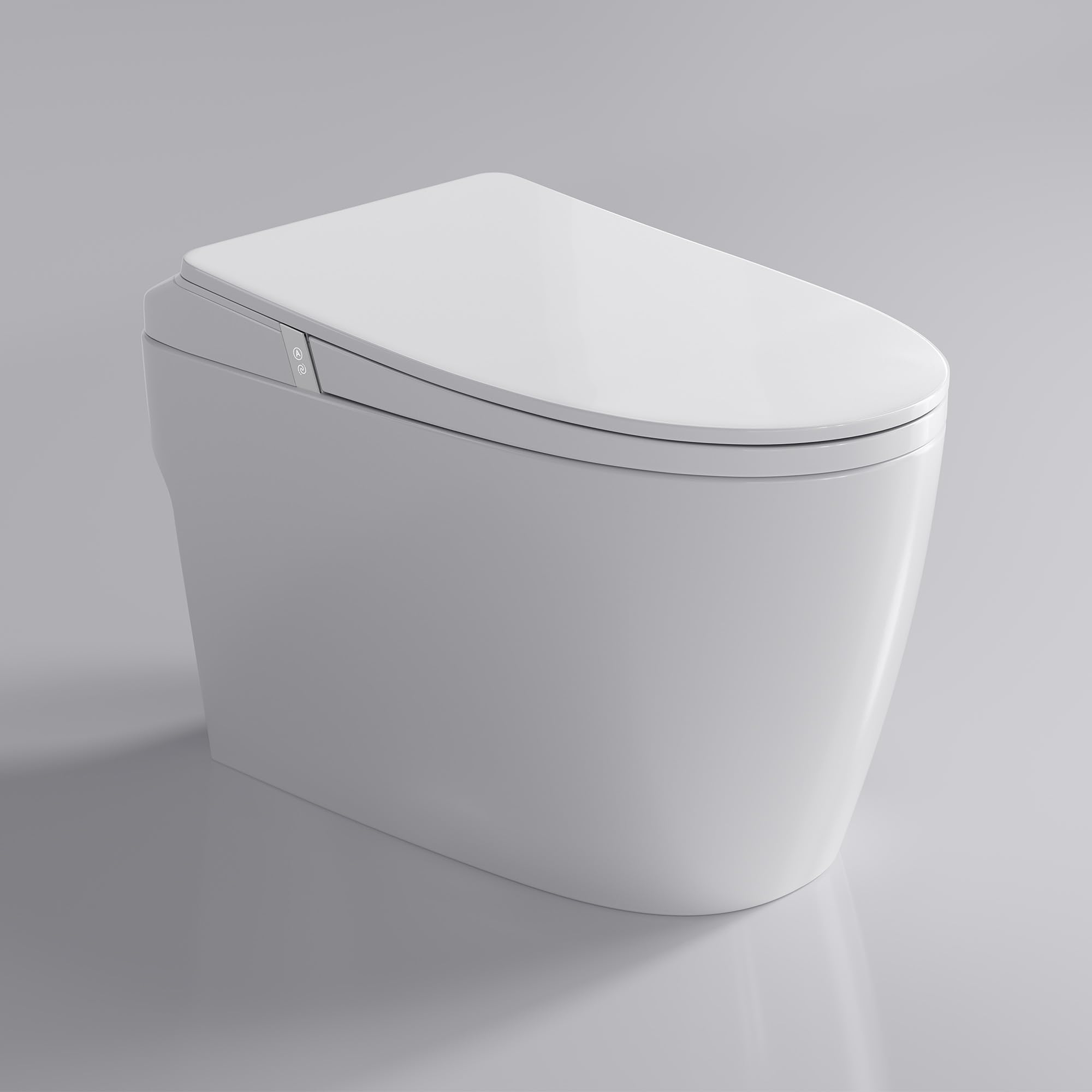 Inodoro inteligente de una sola pieza con asiento térmico, tapa de apertura automática, secador de aire caliente y control remoto, boquilla de esterilización UV, descarga automática, tanque