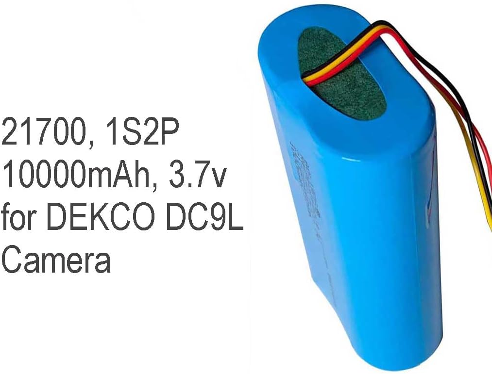 10000mAh 3.7v Rechargeable Battery for DEKCO 2K Solar Security Camera DC9L Solar Ball Machine Battery Replacement