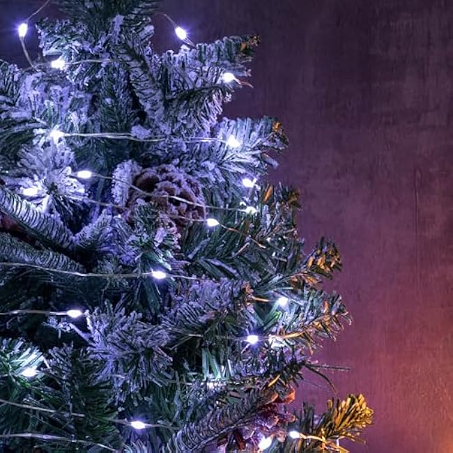 Fairy Lights Plug in,200FT 600LEDs Waterproof Led String Lights,8 Modes Remote Twinkle Light for Outdoor Indoor Christmas Wedding Birthday Garden Party Decorations,Silver Wire,Cool White