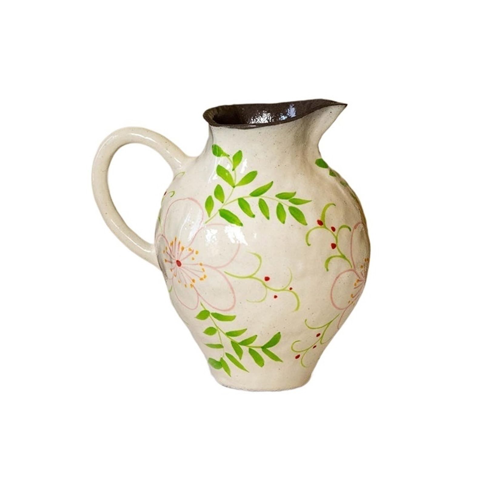 guiling-1986 Vases Decor Hand-Painted Flower Jug Vase Ceramic Pitcher Vases for Home Flower Vases(Small)
