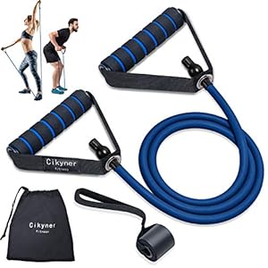 Cikyner Weerstandsbanden, weerstandsbanden, weerstandsbanden met handgrepen, oefenbanden, ideaal voor thuissportschool, fysiotherapie, krachttraining, spierversteviging, deuranker en tas inbegrepen
