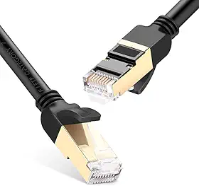 Cabo de Rede Cat7 F/FTP Round Ethernet Rj45 Macho/Macho 3 M Preto Conexão Plug and Play Transferência de até 10Gbps MPOWER