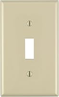 Leviton 80701-I 1-Gang Toggle Switch Wallplate, Ivory Thermoplastic Nylon, Standard Size for Easy Device Mount