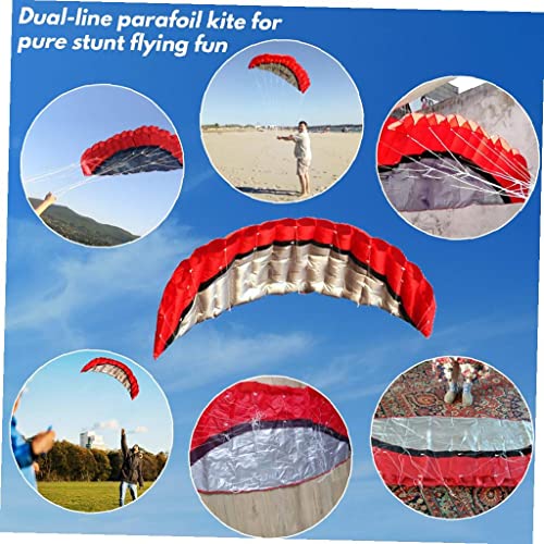 Regenbogen-Kites Dual Line Parafoil Kite Outdoor Große Stunt-Fallschirm-Drachen Mit 2 Griff 30m-Linie Rot - Image 5