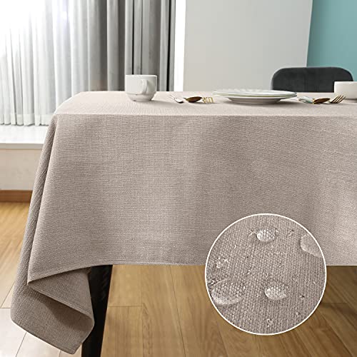 SEASHORE TREE Rectangulaire Nappe Effet Lin Nappe Imperméable Lavable pour Décoration de Table
