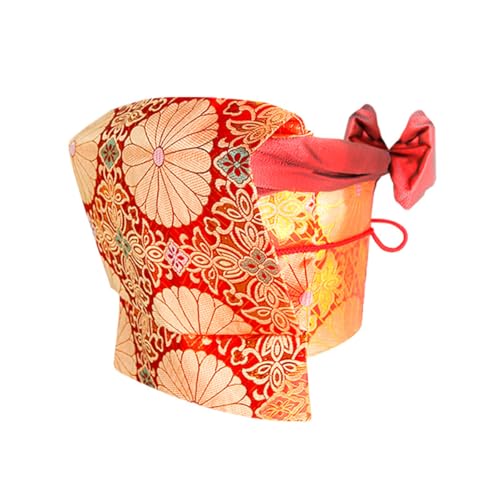 Women's Japanese Kimono Taikoor Box Knot Obi Belt 4 Pcs Vintage Jacquard Cotton Waistband Yukata Robe Accessories