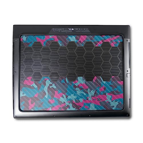 Image of MightySkins Carbon Fiber Skin Compatible with Alienware M18 R1 (2023) Full Wrap Kit - Cool Blue Pink Camo | Protective, Durable Textured Carbon Fiber Finish | Easy to Apply | Made in The USA