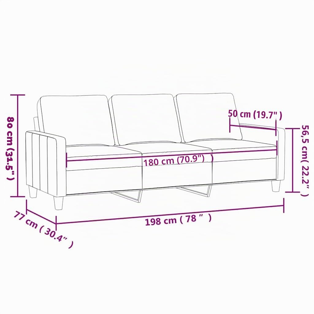 vidaXL Driezitsbank 180 cm fluweel blauw