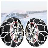 タイヤチェーン スノーチェーン ジャッキ不要 金属 亀甲型 取り付け簡単 サイズ調節可能 タイヤの滑り止め 通用タイプ 収納ケース&取扱説明書付き225/55R18 2pcs KN-50