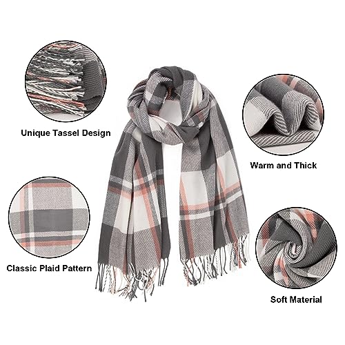 Image of Loritta Winter Scarf for Women, Long Plaid Shawl Wraps Scarves Gifts