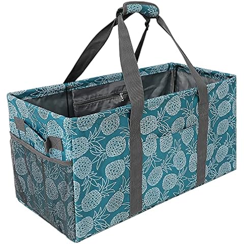 Vomgomfom 50L Large Utility Tote Bag for Men Women, Grocery Bag with Foldable Steel Wire Frame, Pool Beach Basket for Shopping, Beach… Cover