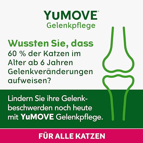 YuMOVE Grünlippmuschel Katze Gelenkkapseln - 60 Kapseln - Für Katzen ab 8 Wochen - Beweglichkeit und Gelenkkomfort - Mit Grünlippmuschelextrakt und Gelenk-Komplex Katze für aktive Unterstützung