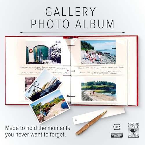 Álbum de Fotos Gallery Leather 4x6 Acadia Navy, con Bolsillos para Deslizamiento y Espacio para Escritura, Sujeta Hasta 120 Fotos, Enlace Anillado, Hecho en EE.UU., 11.75" x 10.5" miniatura 3