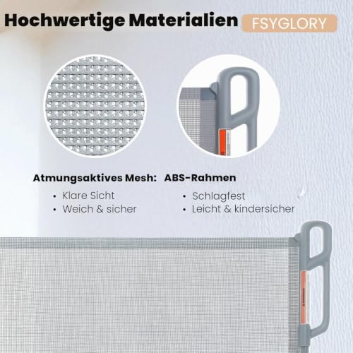 FSYGloryGlides Ausziehbares Sicherheitsgitter für Kinder und Haustiere, 140 cm Breite, 86 cm Höhe, Einfach zu bedienen, Haustierzaun für Treppen, Türen, Flure, Innen- & Außenbereiche