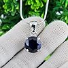 REAL-GEMS 14.50 Ct Round Cut Natural Blue Sapphire Pendant Necklace 925 Sterling Silver Jewelry with Chain for Women #5