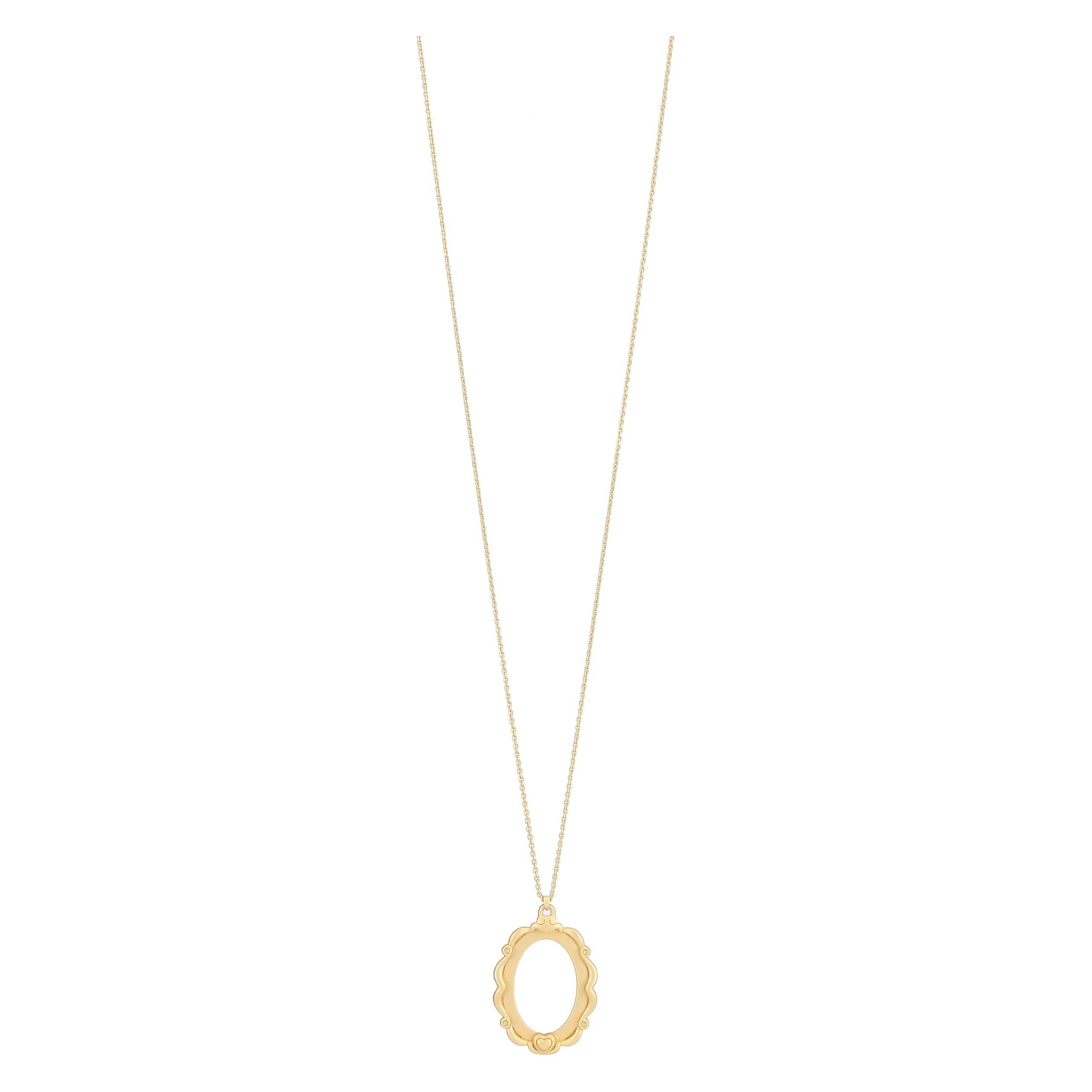 Collana lunga con pendente specchio