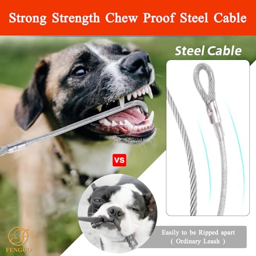 Wasserdicht Schleppleine für Hunde,mit Chew Proof Tie-Out Leinen,Wasserdicht Trainingsleine für Hunde(Orange,3m)