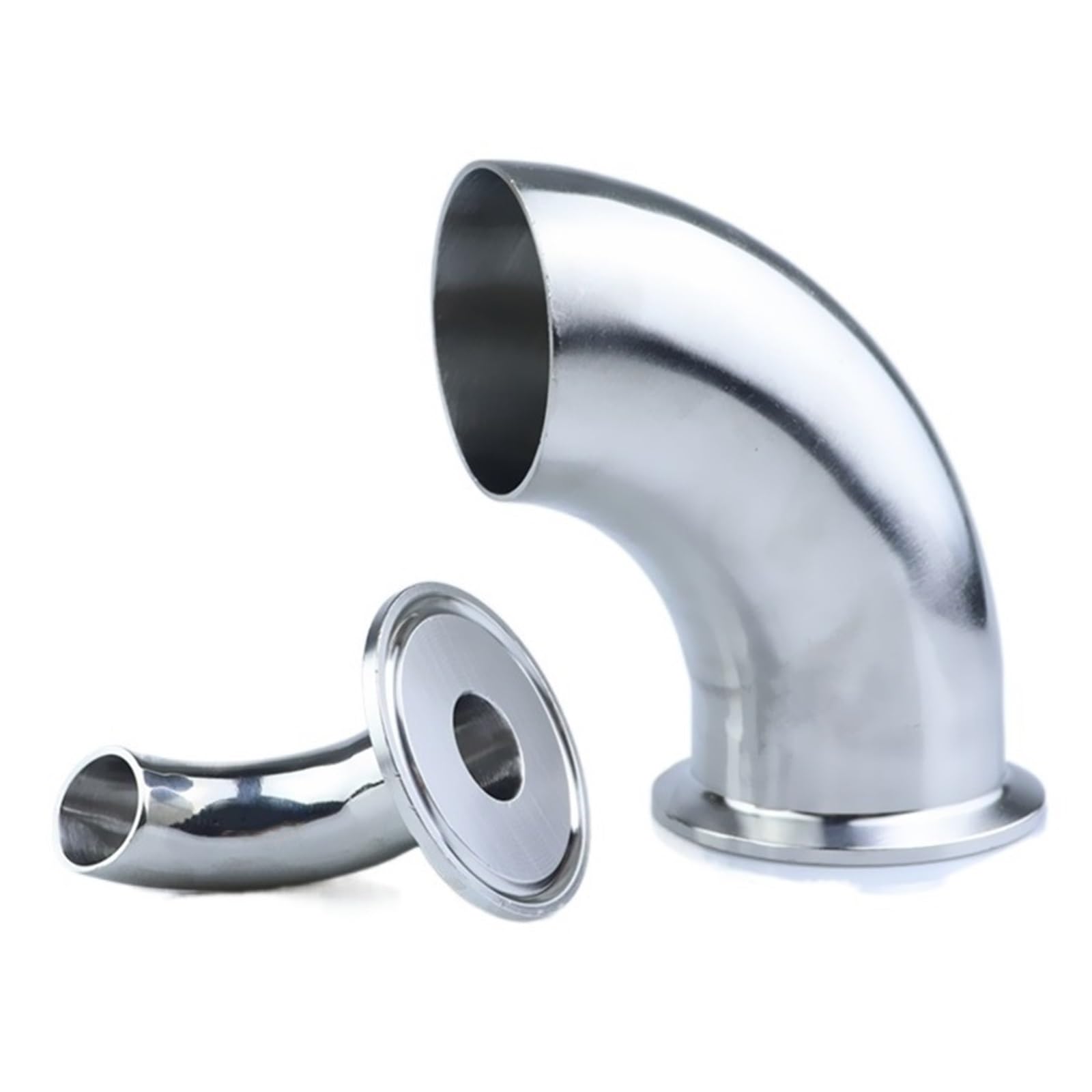 SAHUL 1pcs 304 Stainless Steel 90° Sanitary Elbow, Butt Weld to Tri-Clamp, 19mm-102mm(19mm x ferrule 50.5)