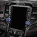 RZXKK Radio Knob Cover Compatible with Dodge Ram 2019 2020 2021 2022 Center Console Screen Audio Volume Tune Control Switch Knob Button Trim Ring 2pcs (Blue).