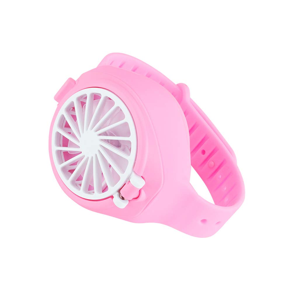DdflySmall Fan for Kids,Portable USB Fan Rechargeable Fan for Students (Pink)