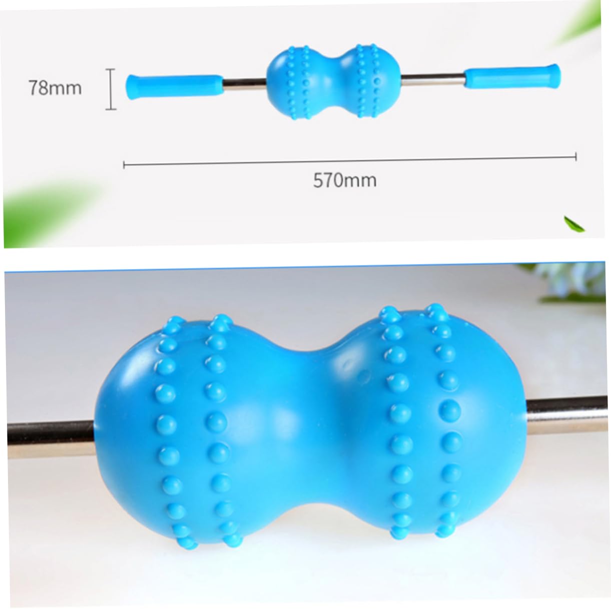 Rouleau de Massage Nuque à Double Balle Bleu en Plastique
