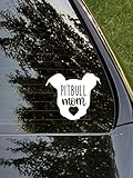 Pitbull Mom Decal, 5' Vinyl Decal Sticker, White, for car windows, mom decal, mother's day