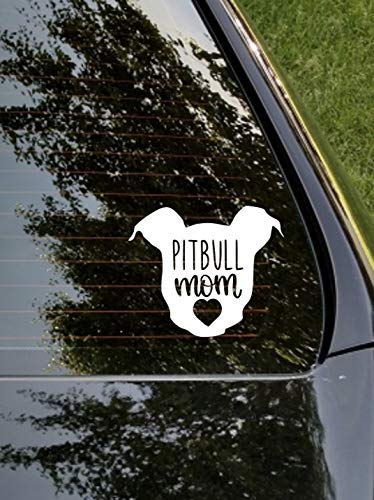 Pitbull Mom Decal, 5" Vinyl Decal Sticker, White, for car windows, mom decal, mother's day