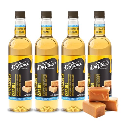 Image of DaVinci Gourmet Sugar-Free Butterscotch Caramel Syrup, 25.4 Fluid Ounces (Pack of 4)