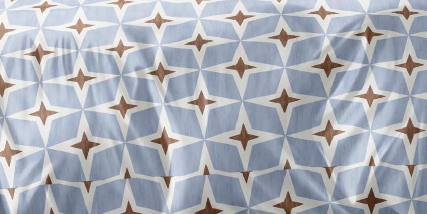 Image of 200 TC Cotton King Size Feel Luxury Floral Prints 3D Printed Flat Bedsheet with 2 Pillow Cover (Star) 90x100